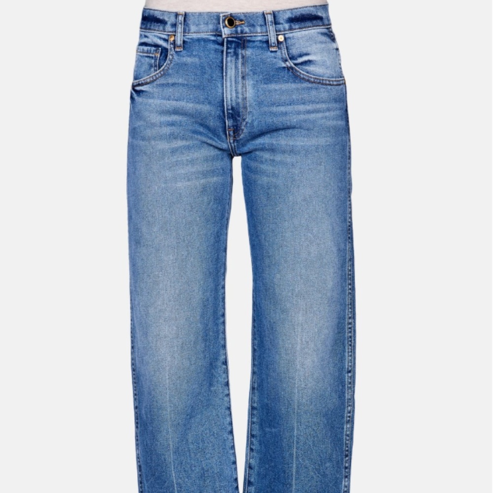 KHAITE Wendall Cropped Wide Leg Jean - Vintage Blu